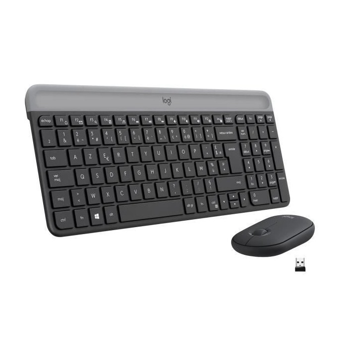 Logitech - Ensemble Clavier + Souris sans Fil et silencieux MK470 Ultr