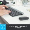 Logitech - Ensemble Clavier + Souris sans Fil et silencieux MK470 Ultra-fin - Disposition Compacte et Plate - Récepteur USB 2,4