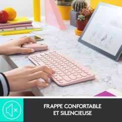 Clavier - Sans fil - LOGITECH - K380 multi device - BLUETOOTH - Design Compact - Rose