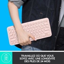 Clavier - Sans fil - LOGITECH - K380 multi device - BLUETOOTH - Design Compact - Rose