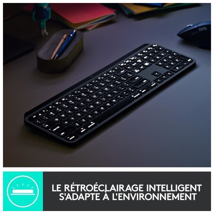 Clavier - Sans fil - Logitech - MX KEYS - Pour MAC - Rétroéclairé -