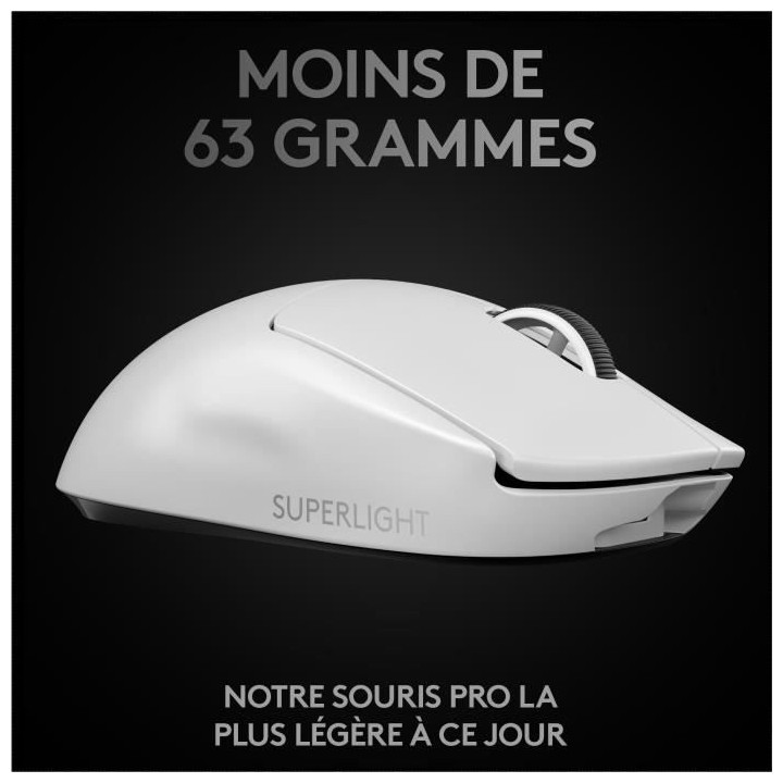 Souris Gaming - sans fil - LOGITECH G - PRO X SUPERLIGHT - Blanc