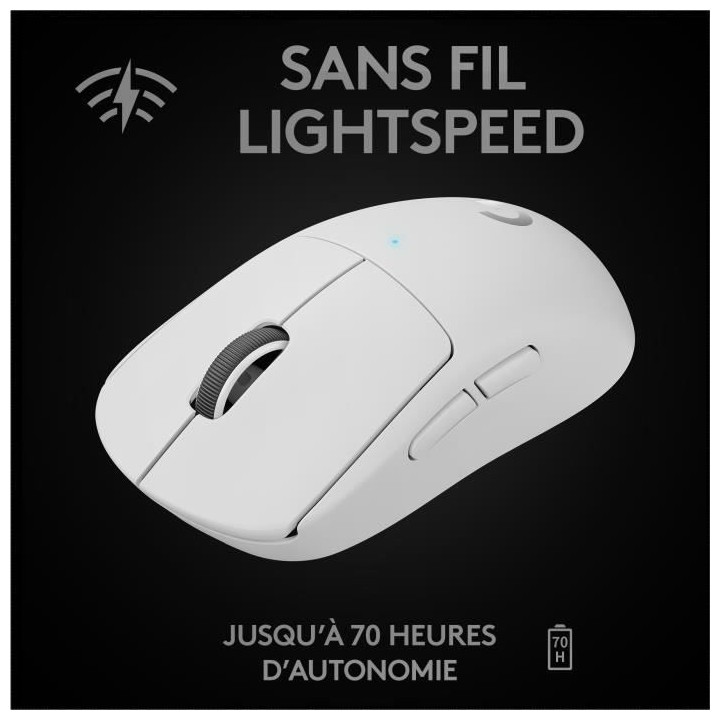 Souris Gaming - sans fil - LOGITECH G - PRO X SUPERLIGHT - Blanc