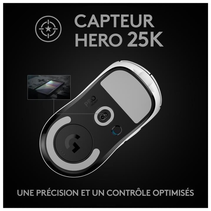 Souris Gaming - sans fil - LOGITECH G - PRO X SUPERLIGHT - Blanc