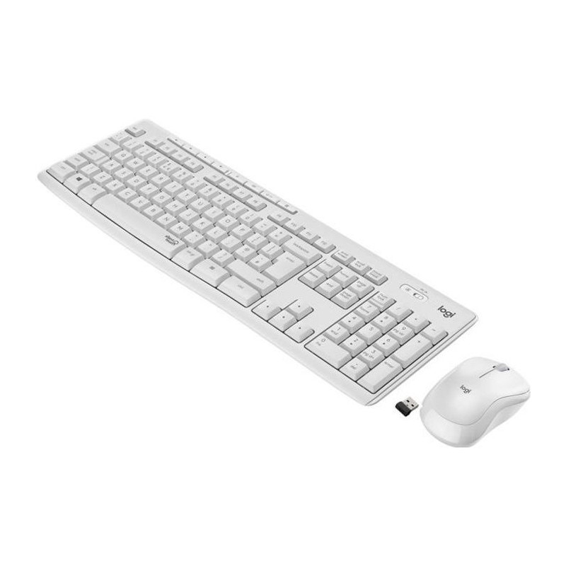 Pack Clavier Souris - Sans fil - Logitech - MK295 - SilentTouch - Pavé numérique - Clavier AZERTY Français - Blanc