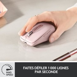 Souris sans fil - Logitech - MX Anywhere 3 - Ergonomique - Bluetooth - USB - Rose