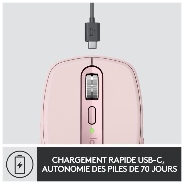 Souris sans fil - Logitech - MX Anywhere 3 - Ergonomique - Bluetooth -