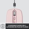 Souris sans fil - Logitech - MX Anywhere 3 - Ergonomique - Bluetooth - USB - Rose