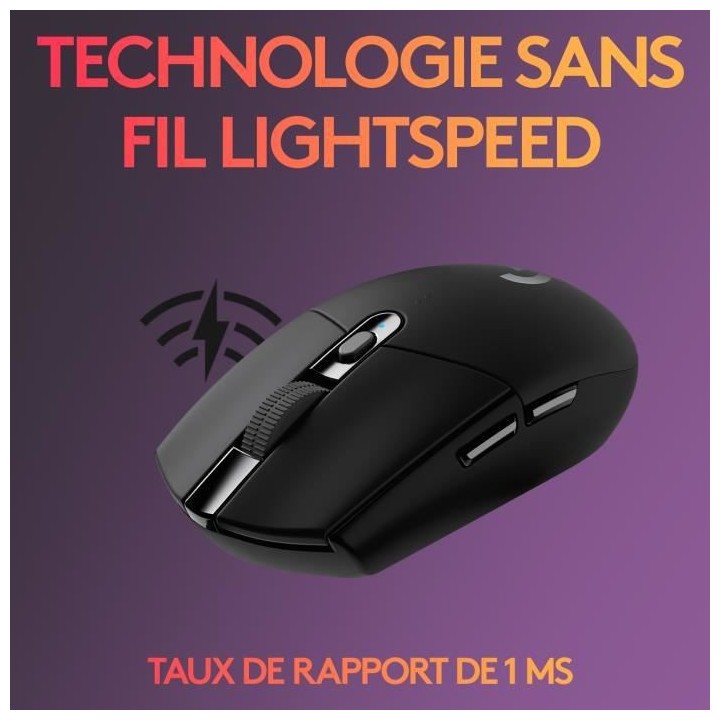 LOGITECH G - Souris Gaming sans fil G305 LIGHTSPEED Noir