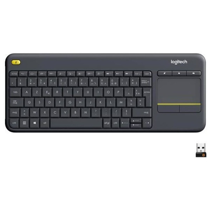 LOGITECH - Clavier TV Multimédia K400 Plus - AZERTY - Sans Fil - Pav
