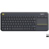 LOGITECH - Clavier TV Multimédia K400 Plus - AZERTY - Sans Fil - Pavé Tactile - Noir