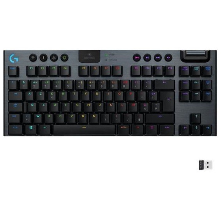 Clavier gaming mécanique Logitech G915 TKL LIGHTSPEED RVB sans fil, s