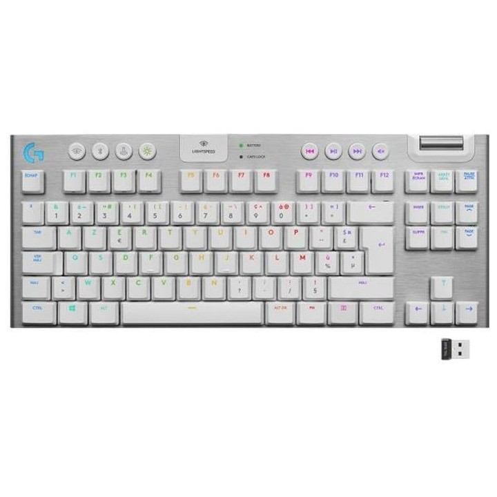 Clavier gaming mécanique Logitech G915 TKL LIGHTSPEED RVB sans fil, s