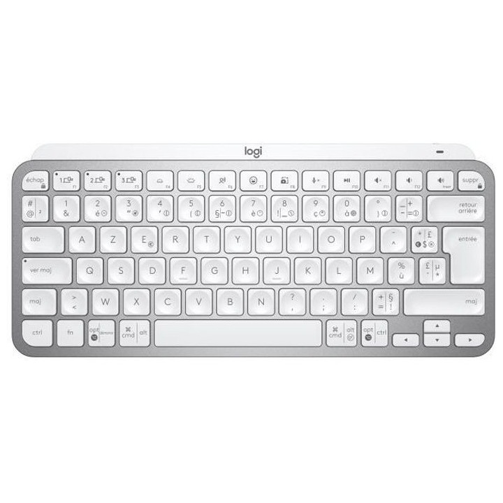 Clavier sans fil Logitech - MX Keys Mini - GRIS PALE - Compact, Bluet