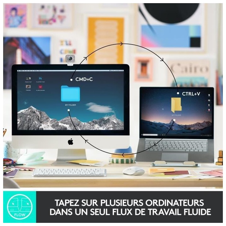 Clavier sans fil Logitech - MX Keys Mini - GRIS PALE - Compact, Bluet