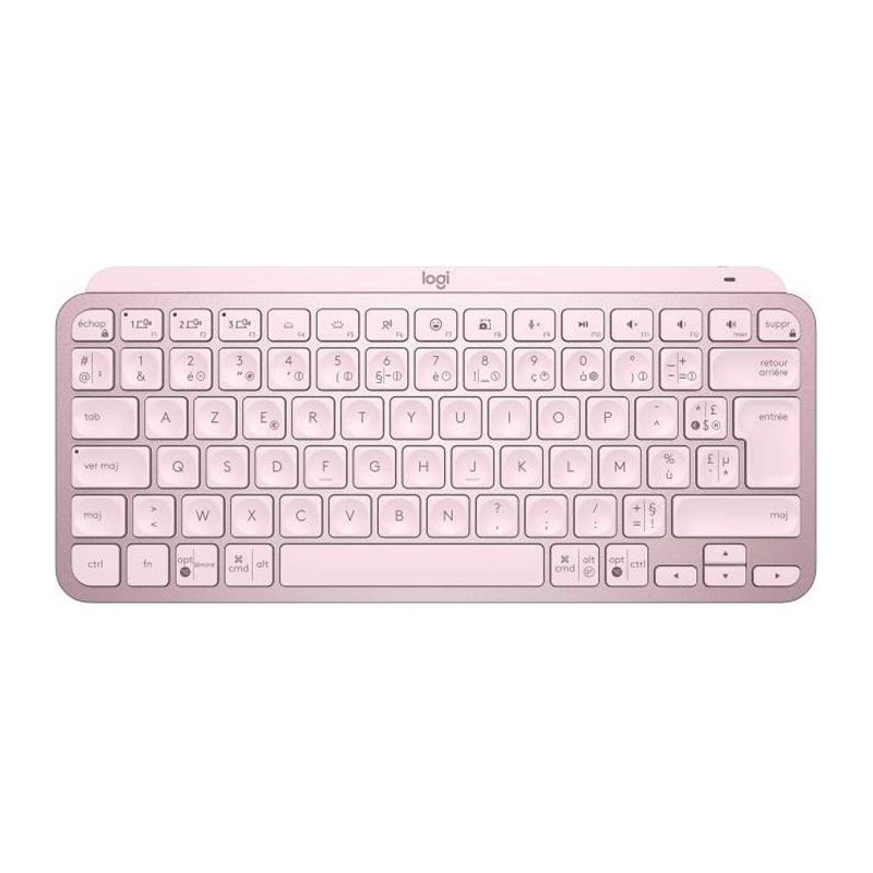 Clavier sans fil Logitech - MX Keys Mini - ROSE - Compact, Bluetooth, rétroéclairé pour MAC, iOS, Windows, Linux, Android