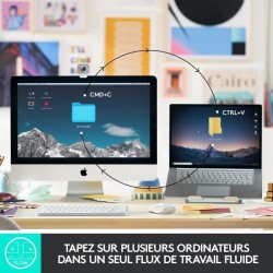 Clavier sans fil Logitech - MX Keys Mini - ROSE - Compact, Bluetooth, rétroéclairé pour MAC, iOS, Windows, Linux, Android