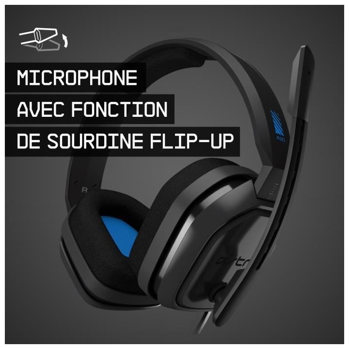 Casque Gaming filaire - ASTRO A10 - Compatible PS4 - Noir et Bleu