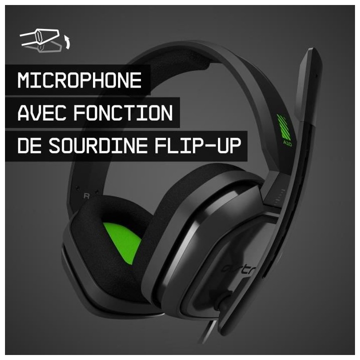 Casque Gaming filaire - ASTRO A10 - Compatible Xbox - Gris et Vert