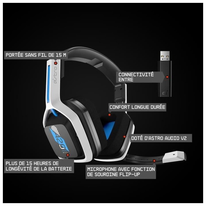 ASTRO - Casque A20 Wireless Headset 2eme Génération - Noir