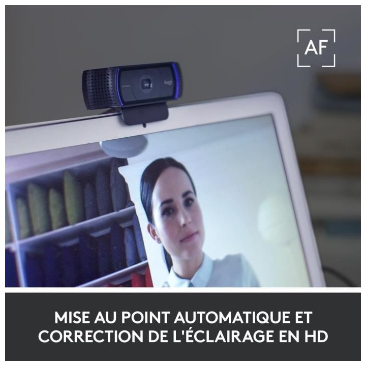 Webcam HD - Logitech - C920S Pro - USB avec microphone stéréo intég
