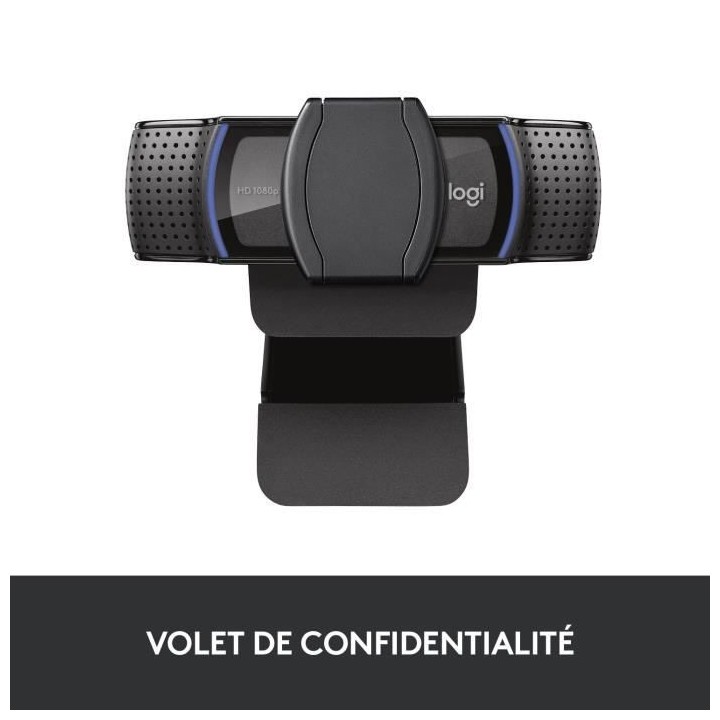 Webcam HD - Logitech - C920S Pro - USB avec microphone stéréo intég
