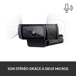 Webcam HD - Logitech - C920S Pro - USB avec microphone stéréo intégré - Noir