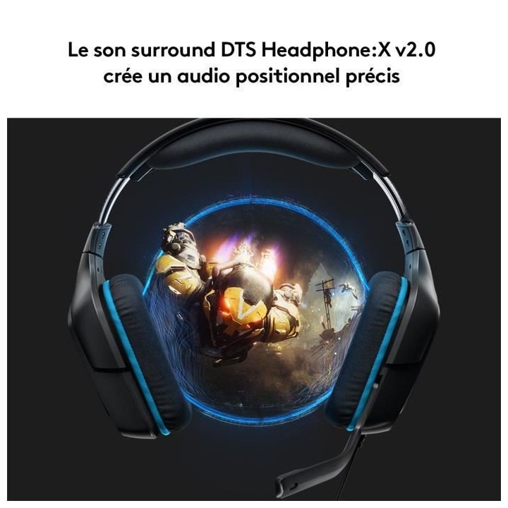 LOGITECH G - Casque Gamer filaire G432 avec son surround 7.1 - Noir