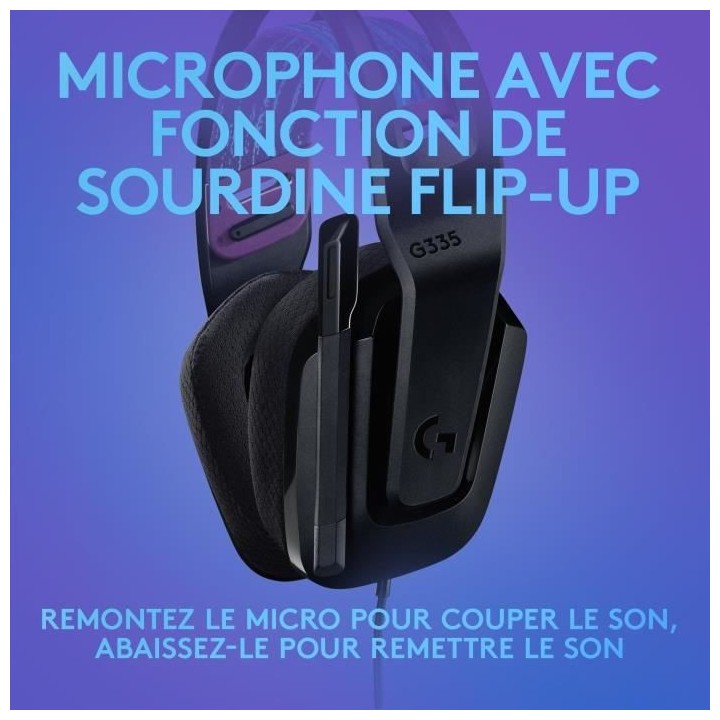LOGITECH G - G335 FILAIRE - Casque Gaming - Léger - Noir Certifié Di