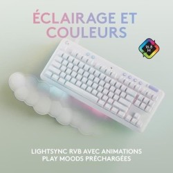 Logitech G - Clavier Gaming - G713 Filaire Mécanique Linéaire (GX Red) avec Repose-Poignet - White Mist