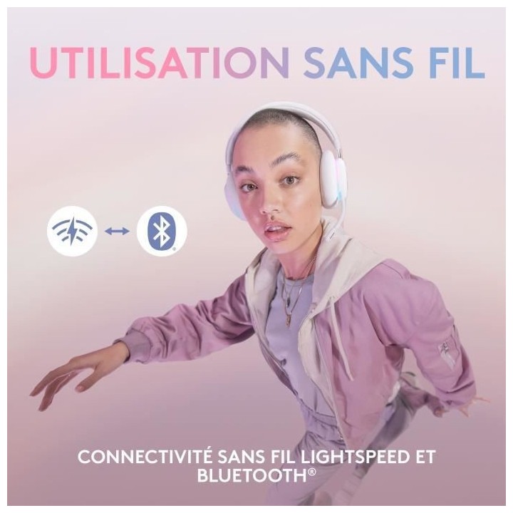 Logitech G - Casque Gaming - sans fil - G735 LIGHTSPEED RVB, Bluetooth