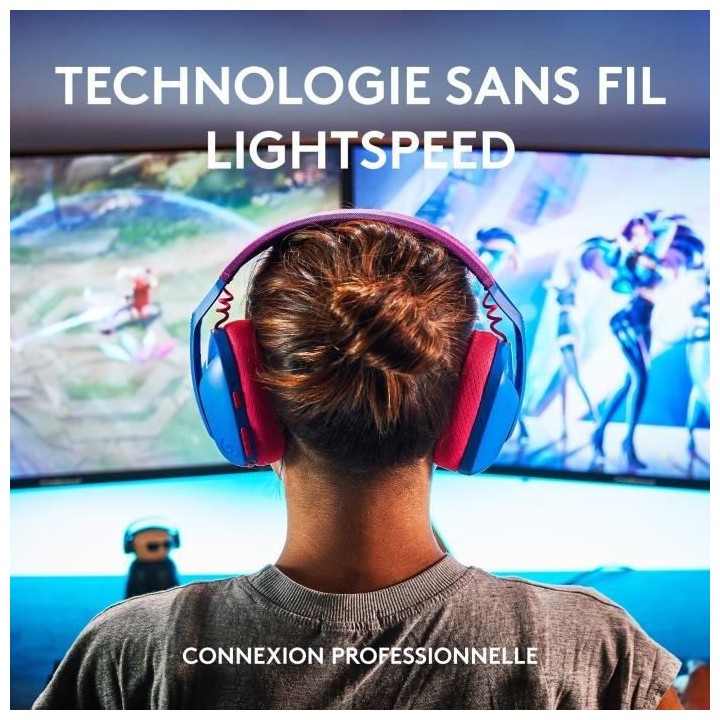 Casque gaming sans fil Logitech - G435 LIGHTSPEED - BLEU - Léger Blu