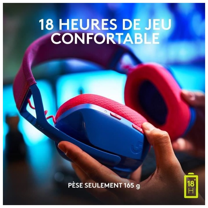 Casque gaming sans fil Logitech - G435 LIGHTSPEED - BLEU - Léger Blu