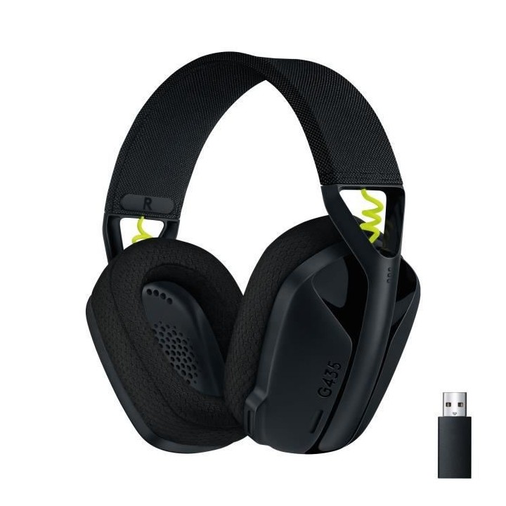 Casque gaming sans fil Logitech - G435 LIGHTSPEED - NOIR - Léger Blu