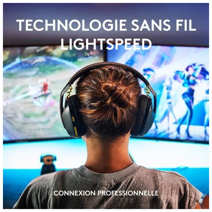 Casque gaming sans fil Logitech - G435 LIGHTSPEED - NOIR - Léger Blu