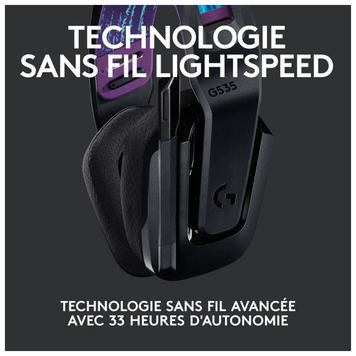 LOGITECH G - Casque gaming - sans fil - G535 LIGHTSPEED - Noir