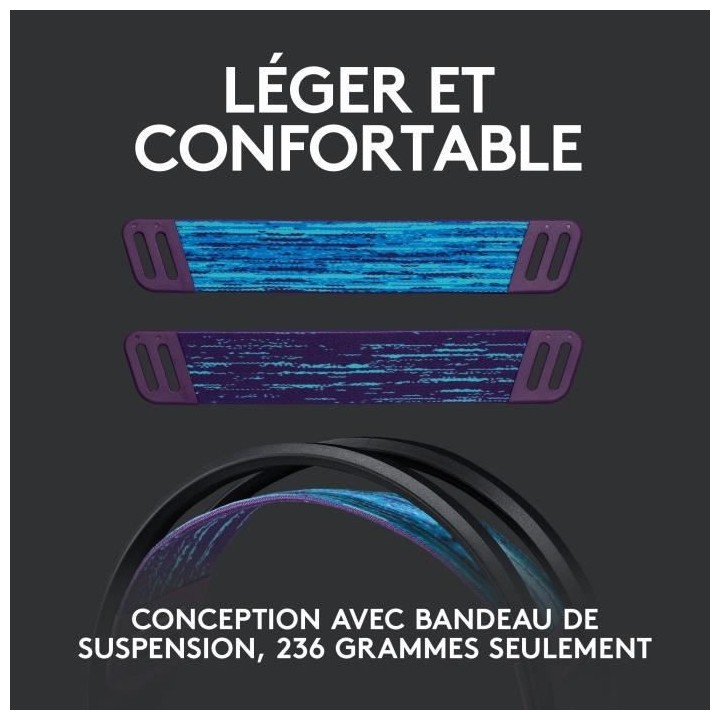 LOGITECH G - Casque gaming - sans fil - G535 LIGHTSPEED - Noir