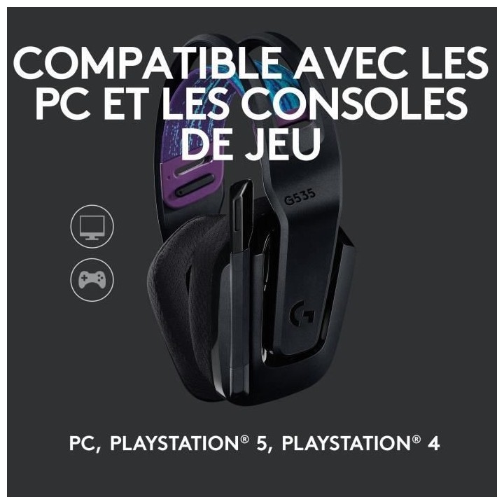 LOGITECH G - Casque gaming - sans fil - G535 LIGHTSPEED - Noir