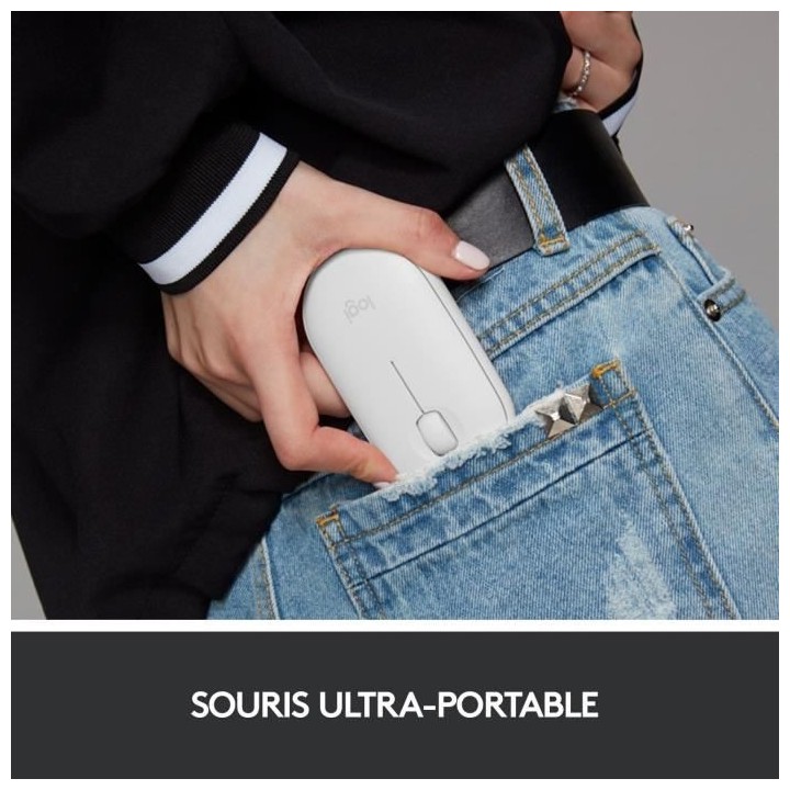 Souris sans fil - Logitech - M350 Pebble - Bluetooth silencieuse - Bla