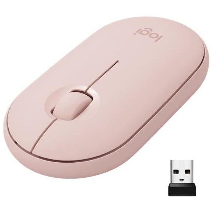 Souris sans fil - Logitech - M350 Pebble - Bluetooth silencieuse - Ros