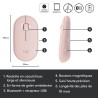 Souris sans fil - Logitech - M350 Pebble - Bluetooth silencieuse - Rose