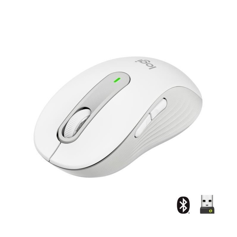 Souris Sans Fil Logitech Signature M650 - Silencieuse, Bluetooth, Boutons Programmables - Blanche