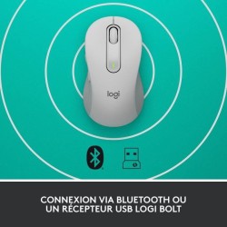 Souris Sans Fil Logitech Signature M650 - Silencieuse, Bluetooth, Boutons Programmables - Blanche