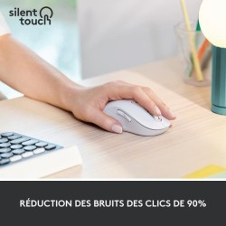 Souris Sans Fil Logitech Signature M650 L - Gauche - Pour Mains Larges, Silencieuse, Bluetooth, Boutons Programmables - Blanche