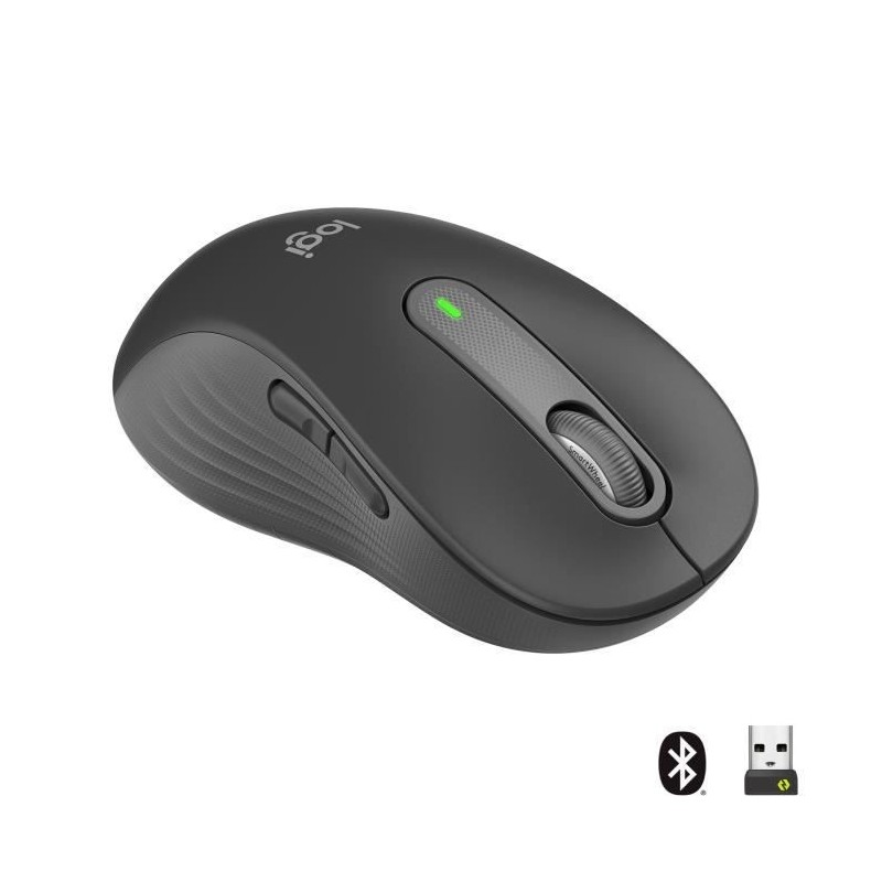 Souris Sans Fil Logitech Signature M650 L - Gauche - Pour Mains Larges, Silencieuse, Bluetooth, Boutons Programmables - Graphite