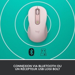 Souris Sans Fil Logitech Signature M650 - Silencieuse, Bluetooth, Boutons Programmables - Rose