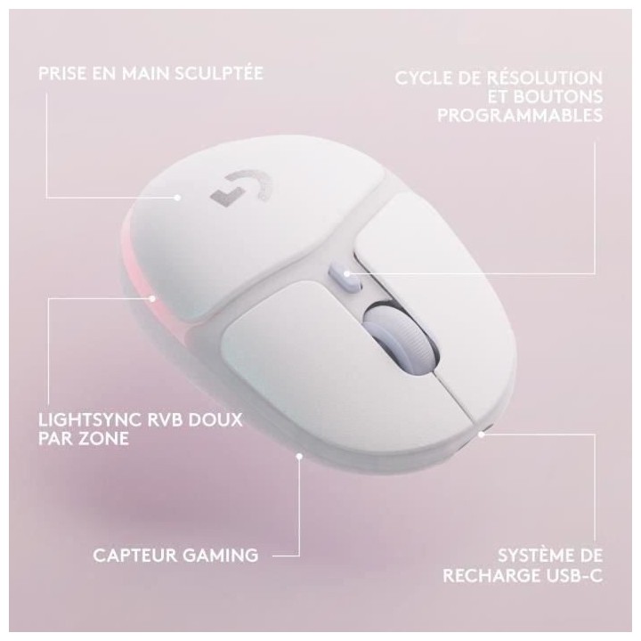 Logitech G - Souris Gaming - sans fil - G705 Éclairage RVB LIGHTSYNC,