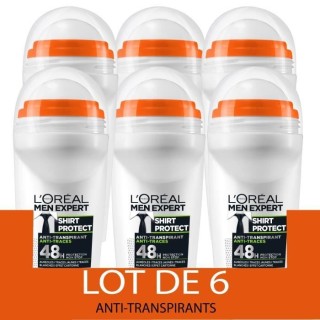 [Lot de 6] Déodorant Bille L'OREAL MEN EXPERT Shirt Protect 50 ml