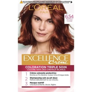Coloration permanente 6.54 Excellence creme L'OREAL PARIS - Blond fonc