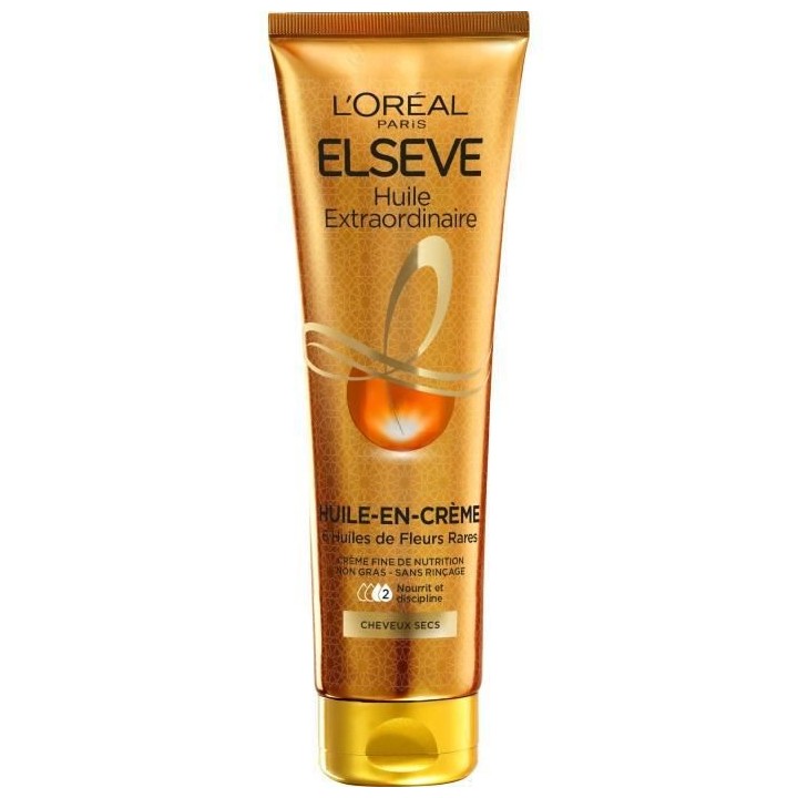 Huile-en-creme Elseve L'OREAL PARIS Cheveux Secs - Tube de 150 ml